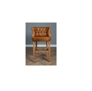 Tabouret de bar en cuir en gros avec un design moderne élégant, recouvert de cuir véritable, au prix d'exportation - Product Image 2