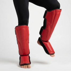 Nouveaux protège-tibias Muay Thai personnalisés avec logo OEM pour enfants et adultes, prix économique, protège-tibias élastiques pour MMA, grappling et boxe - Product Image 3