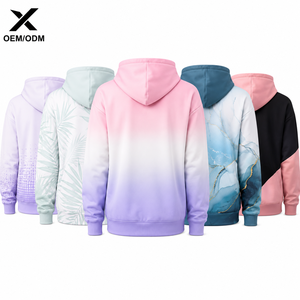 Sudadera con Capucha Degradada para Mujer X Sports City, Impresión por Sublimación, 100% Poliéster, Ropa Casual de Otoño, Diseño Personalizado ODM, Sudadera Moderna y Colorida - Product Image 2