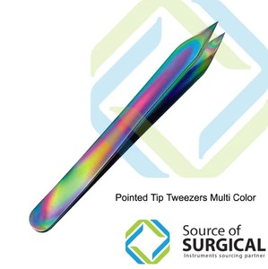 Pince à épiler chirurgicale multi-couleurs en acier inoxydable durable avec pointe fine, longueur 10 mm - Product Image 3