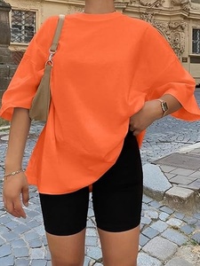 เสื้อยืดผ้าฝ้ายทรงหลวมสำหรับผู้หญิง เสื้อแขนสั้นสวมใส่สบายสำหรับแฟชั่นประจำวันและชุดวันหยุดสุดสัปดาห์ - Product Image 5