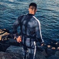 Setelan Olahraga Pria, Baju Olahraga, Sweatshirt, Fitness, Santai, Setelan Aktif, Jaket Zipper, Pakaian Latihan, Tracksuit, Buatan Pakistan