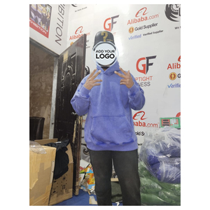 Sweat à capuche épais brodé avec logo personnalisé, effet délavé, style vintage streetwear urbain, direct usine, sérigraphie - Product Image 1