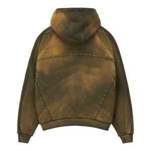 Streetwear Custom <b>Skeleton</b> Logo Rhinestone <b>Full</b> Face Zip-Up Hoodie 2026 Best Quality Vintage Loose Fit Unisex - Product Image 3