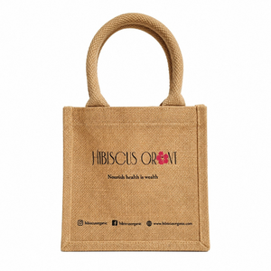 Bolsa de compras de moda de lino de yute de PVC transparente con cierre de cubierta, gran oferta, botella de tarro para mujer, bolsa para envolver regalos de Navidad - Product Image 1