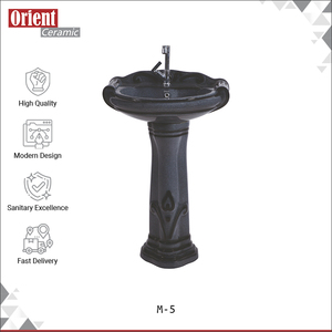 Oferta Increíble en Artículos Sanitarios de Cerámica Blanca con Diseño Moderno y Elegante, Lavabo con Pedestal 100% Genuino y de Calidad a Bajo Precio - Product Image 2