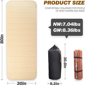 Materassino da campeggio autogonfiabile in memory foam da 4 pollici, portatile per 4 stagioni (plastica) - Product Image 2