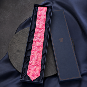 Corbata de Poliéster Jacquard Geométrica Rosa Ecológica de Primera Calidad |   Accesorio Formal para Hombre, Talla Personalizada, para Bodas, Fiestas y Negocios - Product Image 4
