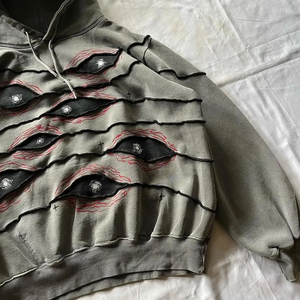Sudadera con capucha personalizada tie-dye, extragrande, de algodón grueso, con lavado ácido, efecto vintage desgastado por el sol, OEM - Product Image 3