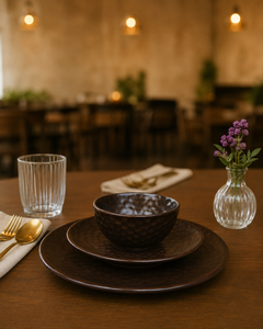 Modern Rustic Brown Dinner <b>Plate</b> Handcrafted Textured <b>Ceramic</b> Serving <b>Plate</b> Top Quality - Product Image 1