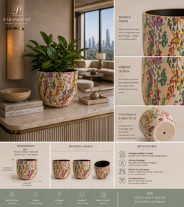 Latest Design Metal Indoor Round Planter <b>Sticker</b> Enamel Planter Pot for Home & Garden Decoration Handmade Customized - Product Image 4