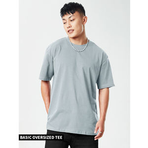 เสื้อยืดแขนสั้นผู้ชาย สีเทาอ่อน สีเงิน ทรงปกติ คอกลม ผ้าฝ้ายถัก 100% - Product Image 4