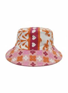 Sombrero de Pescador de Piel Sintética con Decoración de Lazo Bordado a Mano en Azul con Bloques de Color de Inspiración Vintage, Personalizado, Unisex, Talla Única, para Exteriores - Product Image 2