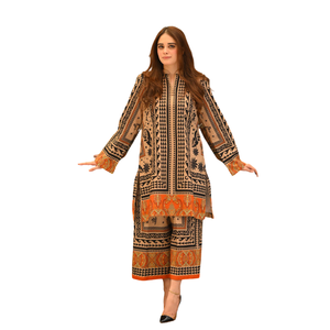 Fashion Printed Stitch Suit with Cotton Fabric for Women's Summer Wear - Product Image 4
