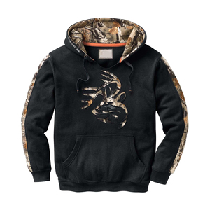 Sudadera con Capucha Azul Camuflaje para Hombre, Felpa, Corte Regular, Informal, para Otoño, con Diseño de Ciervo Aplicado - Product Image 3