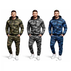 Blank Custom Pullover Tracksuits Men's Streetwear Set Camo Fleece Cotton Hoodie Sweatshirt Jogger Oversize - Product Image 4