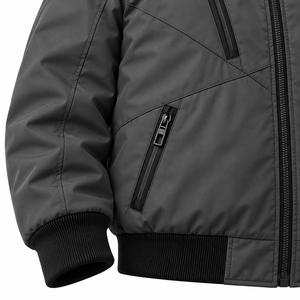 Veste bomber à col montant personnalisée OEM, imperméable et coupe-vent, logo personnalisé, vente en gros de vestes bomber - Product Image 4