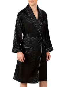 Robe de chambre en satin pour homme, collection été 2026 – Peignoir de luxe en soie pour spa, manches longues, tenue de soirée, avec personnalisation - Product Image 5