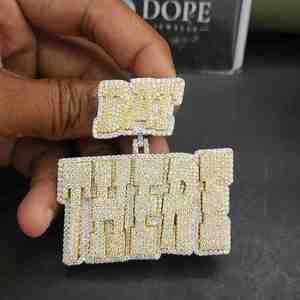 Pendentif Hip Hop personnalisé en acier inoxydable serti de diamants, avec 12,85 CT de diamants de laboratoire, pour unisexe, toutes occasions - Product Image 4