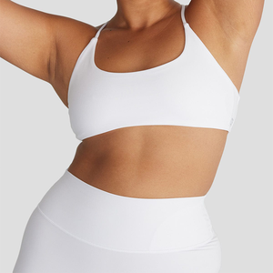 New Women Wholesale High Quality 4-way <b>Stretch</b> Cotton Workout Gym Fitness Sportswear Breathable Sports Yoga <b>Bra</b> Top Front - Product Image 5