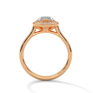 GRA Certified Marquise Shaped Lab Grown Diamond Halo Wedding <b>Ring</b> <b>Crafted</b> From 14K Rose Gold Wholesale Price Reasonable Jewelry - Product Image 3