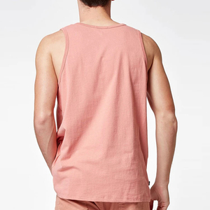 Camiseta sin Mangas Rosa para Hombre, Cuello Redondo, Tejida, Color Sólido, Estilo Casual - Product Image 2