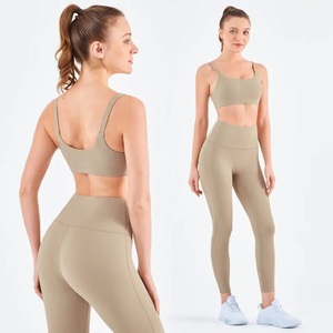 Ensemble de sport 2 pièces GAF OEM pour femme : Soutien-gorge de sport, short cycliste, veste et leggings de yoga à motif écossais – Écoresponsable - Product Image 6