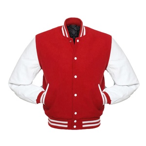Whole Sale Customize Red <b>White</b> Varsity <b>Jacket</b> for Men Baseball <b>Jacket</b> - Product Image 1