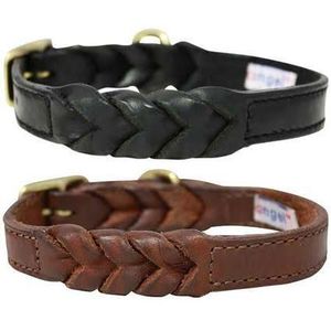 Luxury PU/Leather <b>Dog</b> <b>Collar</b> with Glitter Shine Empty Channel Padded Laced Knitted Pattern Ribbon Decoration (Multi-Size) - Product Image 3