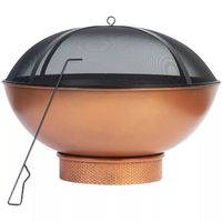 Brasero extérieur en cuivre fait main, bol chauffant en métal durable, centre de table élégant pour jardin et patio, idéal pour les soirées en famille