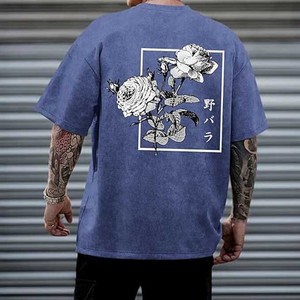 Camiseta Oversize para Hombre con Lavado Ácido - Algodón Pesado - Estilo Urbano Gris Vintage - Corte Holgado Relajado - Textura Premium 2026 - Product Image 4