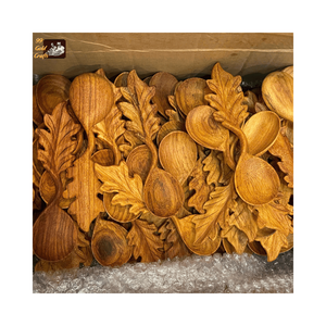 Lot de cuillères en bois à finition lisse, ustensiles de cuisine en bois naturel, sans danger pour les aliments, vaisselle écologique - Product Image 1