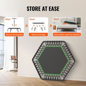 Trampolino Fitness Mini Personalizzabile da 54,5 Pollici con Maniglia per Esercizi Indoor, in Acciaio Inox e Alluminio per Uso Esterno - Product Image 5