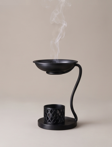 Handmade Metal Iron <b>Incense</b> <b>Cone</b> Holder Swan Neck Burner Perforated Bowl Tealight Stand - Product Image 1