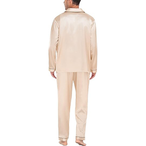 <b>Men</b> Night Suit Button Front Spread Collar Long Pants <b>Set</b> Drawstring Waist Soft Warm Winter Sleepwear - Product Image 4