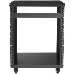 Supporto Rack AV 12U per Data Center, Capacità 300 Libbre, Rack per Studio di Registrazione Stereo, Ruote Bloccabili, Fori Quadrati - Product Image 5