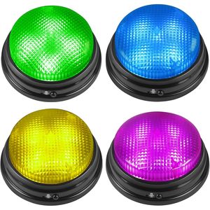 Set di 4 Campanelli Personalizzabili con Registrazione Audio per Giochi in Famiglia, Serate Trivia, Insegnamento in Classe - Accessori per Eventi Ludici - Product Image 1