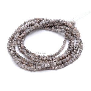 Cuentas de Diamante Gris Natural en Bruto, Diamantes sin Cortar de 4mm, Hilo de Piedras Preciosas Premium de 15 Pulgadas, Proveedor Mayorista - Product Image 1