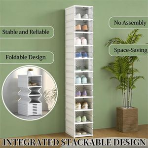 Scatola Portascarpe in Plastica Bianca e Scaffale Portascarpe Elegante - Product Image 2