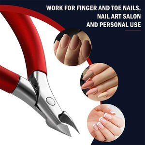 Coupe-cuticules de qualité supérieure, manche en plastique rouge, acier inoxydable, pour usage domestique et professionnel. - Product Image 2