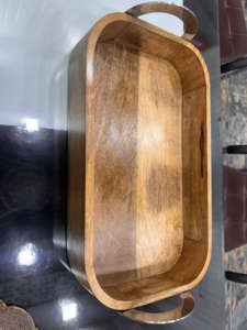 Elegante bandeja rectangular de madera personalizada para servir desayuno en la cama, refrigerios, bebidas, té, café, artesanías de madera en venta. - Product Image 3