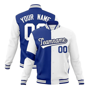 Wholesale Customized Color Breathable <b>Lightweight</b> Men's Varsity Baseball <b>Jacket</b> Stand Collar Stitched Design <b>Summer</b> - Product Image 1