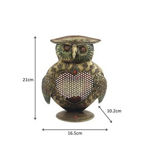 Porte-bougie décoratif en forme de hibou, fait main en fer forgé, bronze antique, haute qualité, écologique, décoration de table pour la maison - Product Image 3