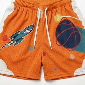 Pantalones Cortos Deportivos para Hombre, Cintura Alta, Cierre con Cordón, Logotipo Personalizado, Números y Nombres, Impresión Digital, Resistentes al Viento, Estilo Urbano - Product Image 5