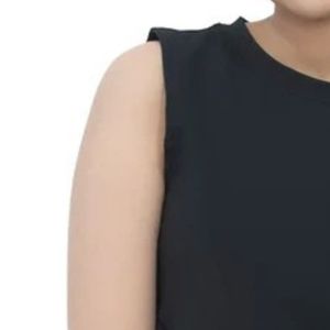 Camiseta sin mangas negra para mujer, cuello redondo, ajustada, informal, básica, para el día a día, elástica, ropa de moda femenina - Product Image 3