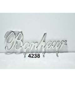Gancho de Pared Decorativo Bonheur, Organizador de Pared con Letras Decorativas de Lujo, Porta Llaves Moderno de Aluminio, Disponible para la Venta - Product Image 4