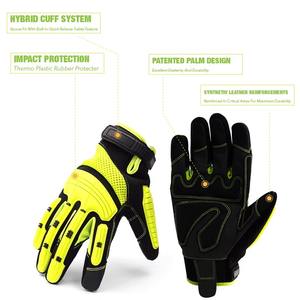 Guantes de Trabajo de Cuero Resistentes a Impactos con Protección Antideslizante y Anticorte, Guantes de Mecánico Ligeros para Trabajos de Uso General - Product Image 3