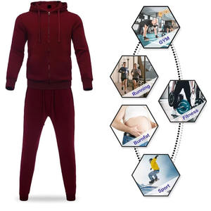 Chándal de algodón para hombre, tela suave y transpirable, chaqueta con capucha y cremallera, pantalones ajustados con cintura elástica, ropa deportiva informal para gimnasio. - Product Image 5