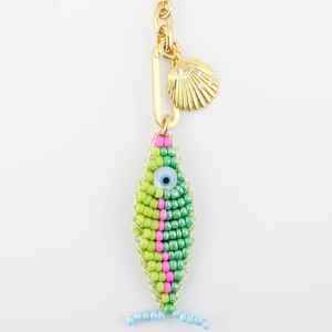 Handmade Beaded Fish Keychain Colorful Sea Animal Bag Charm Keyring Cute Gift Accessory - Product Image 1