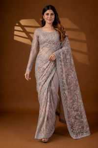 Sari de red suave para mujer, diseño indio de Vexotrend, hermoso diseño Patola, estilo tradicional, para todas las estaciones, para bodas y fiestas. - Product Image 2